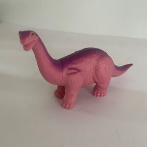 Playskool Brontosaurus Pink Dinosaur Toy 7”x4 Vtg Collectable Prehistoric kids